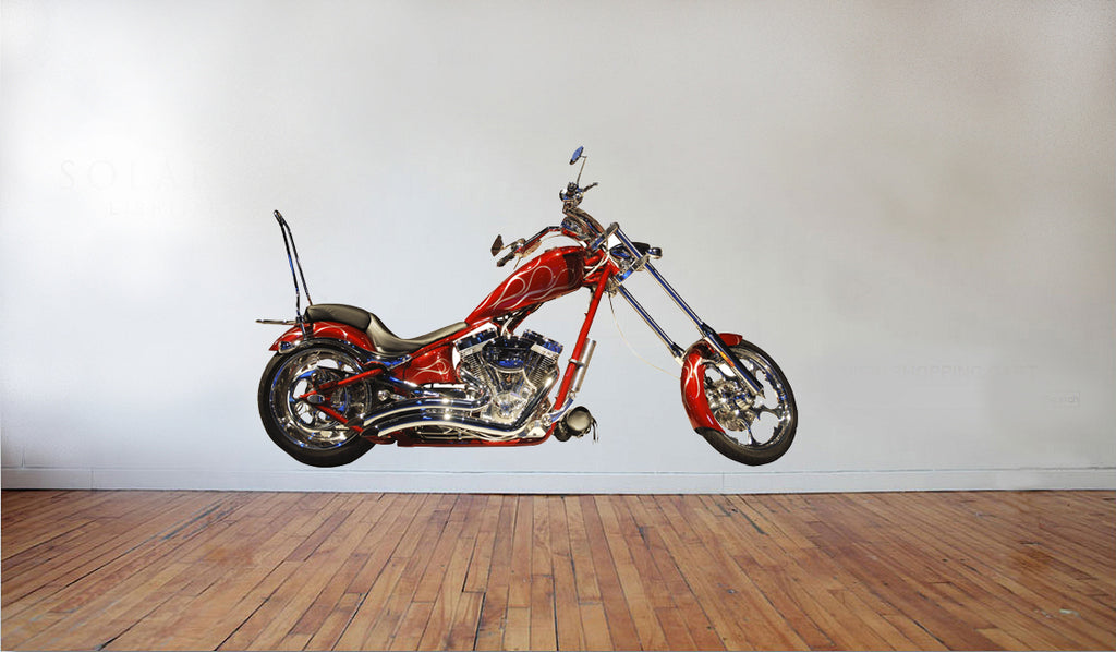 Motorcycle V Wall Decal Cutout Installed