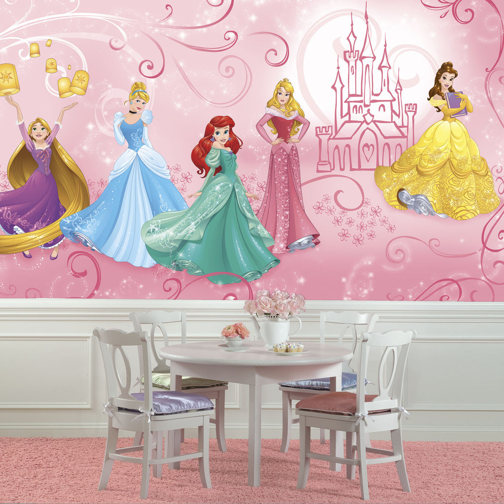 Disney Princess Enchanted Prepasted Wall Mural 10.5'W x 6'H Installed