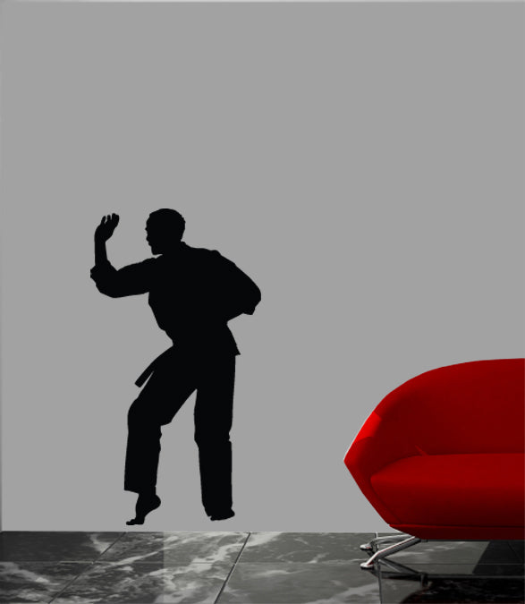 Martial Arts Kata II Silhouette Wall Decal Cutout Installed