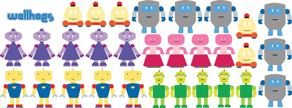 Cute Robots Wall Decal Kit