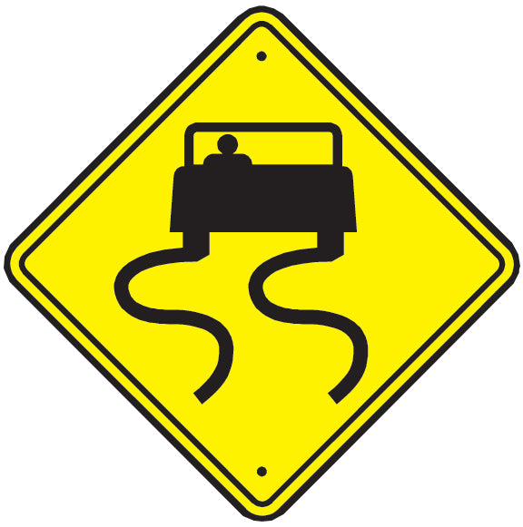 Slippery Road Sign Wall Decal