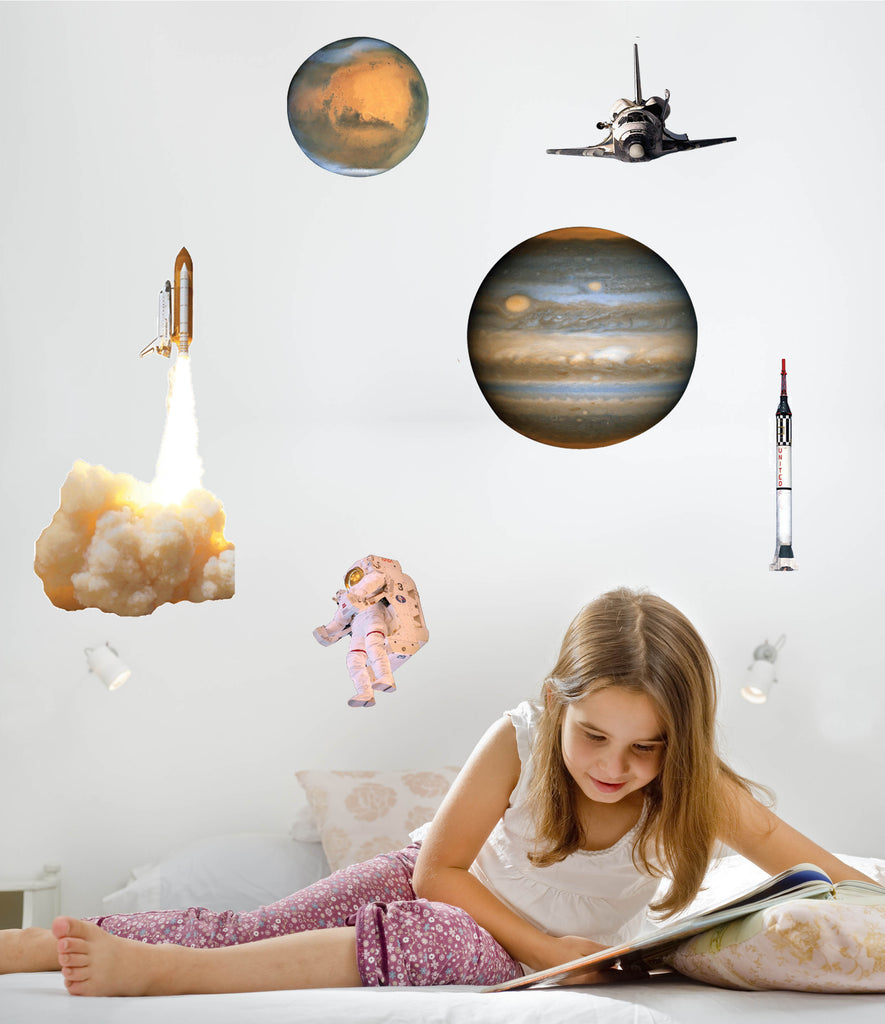 Space Multi-Pack I Wall Decals Installed