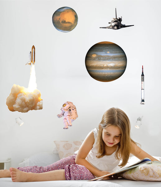 Space Multi-Pack I Wall Decals Installed