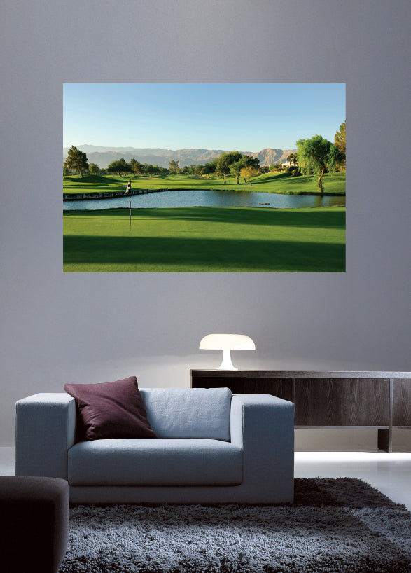 Palm Springs Golf Course Glossy Poster Installed