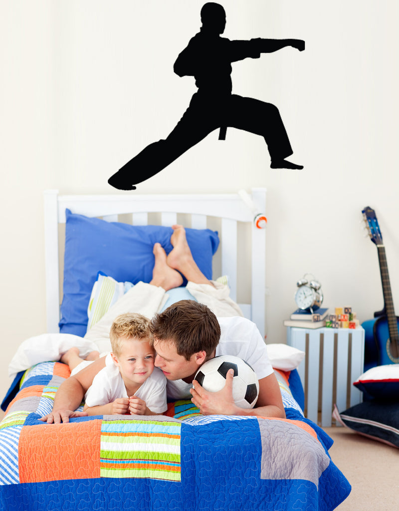 Martial Arts Lunge Silhouette Wall Decal Cutout Installed