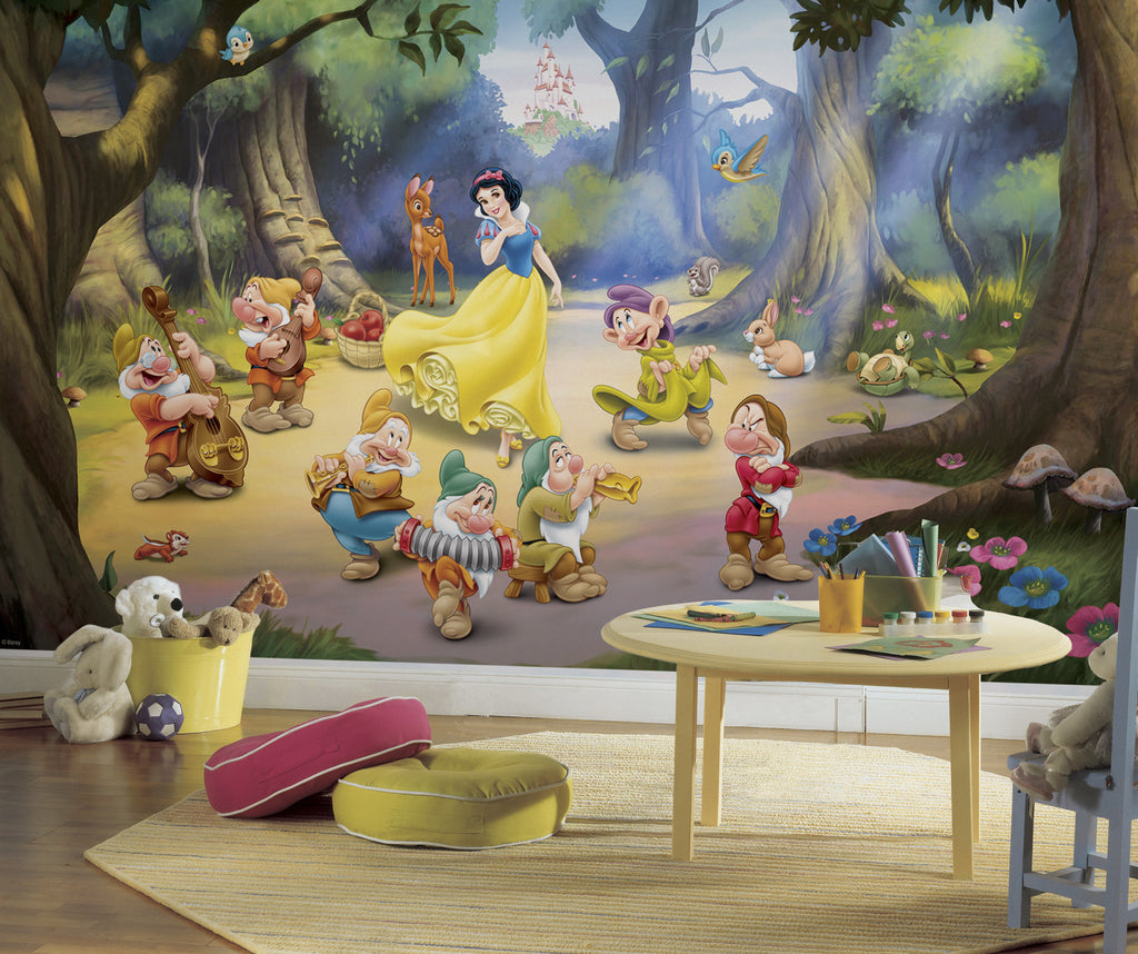 Disney Snow White & the Seven Dwarfs Prepasted Wall Mural 10.5'W x 6'H Installed