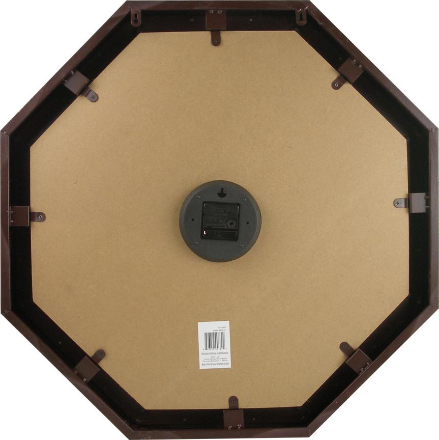 Octagon Gray Wall Clock w/Burlap Accent 27"x27" Back
