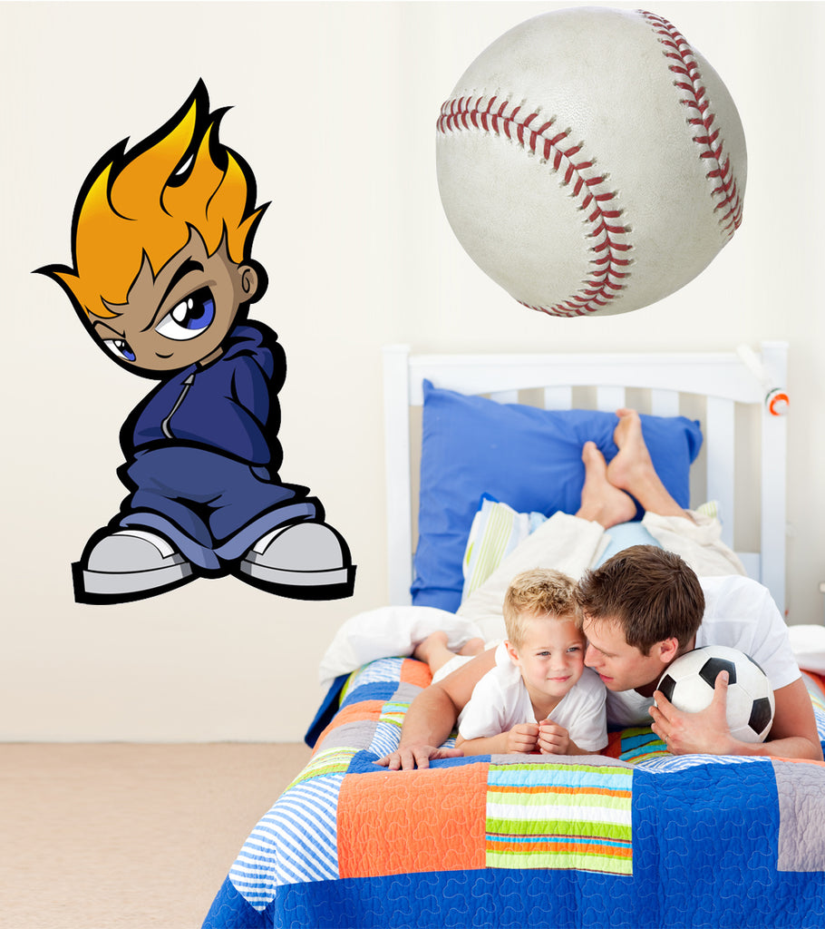 Flamehead Wall Decal Cutout Installed