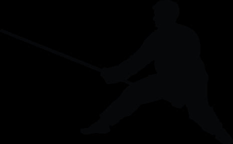 Martial Arts Staff Silhouette Wall Decal Cutout