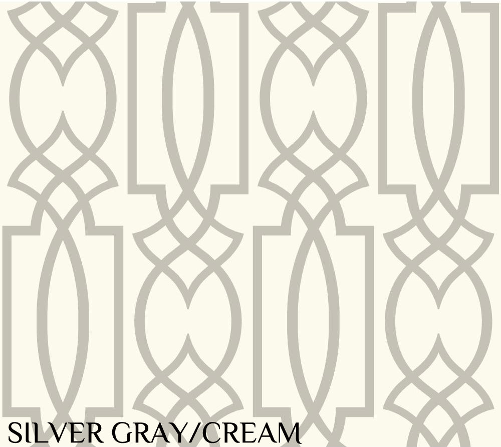 Carey Lind Designs "Large Lattice" Silver Gray/Cream Wallpaper