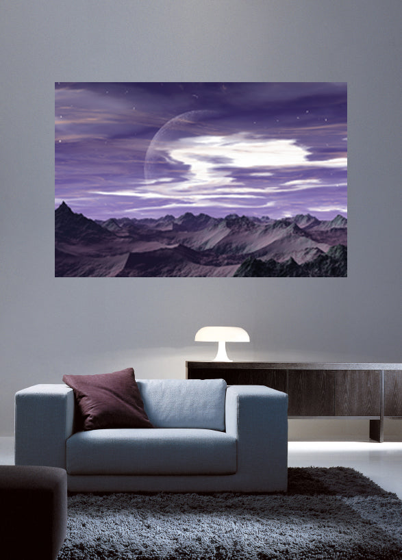 Mystery Planet Wall Decal Poster Installed