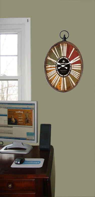 Oval Multi-Color Wall Clock w/Ring Accent 17"x28" Installed
