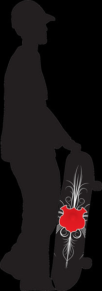 Skateboard Silhouette IX Wall Decal Cutout