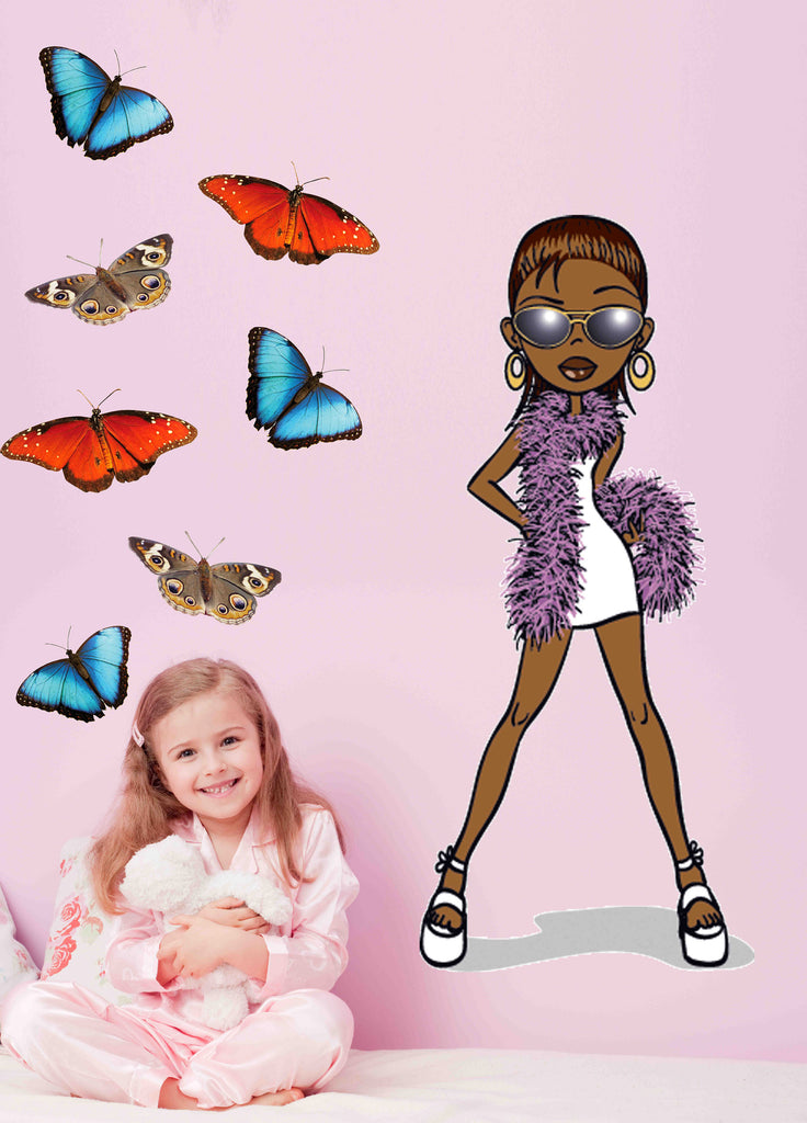 Diva Brat Wall Decal Cutout Installed