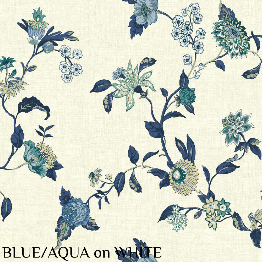 Waverly "Graceful Garden Trail" Blue/Aqua Wallpaper