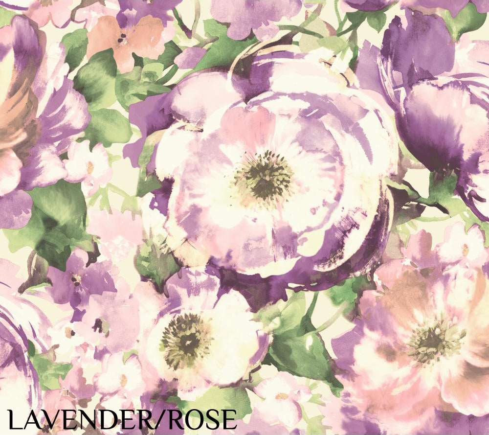 Carey Lind Designs "Watercolor Poppy" Lavendar/Rose Wallpaper