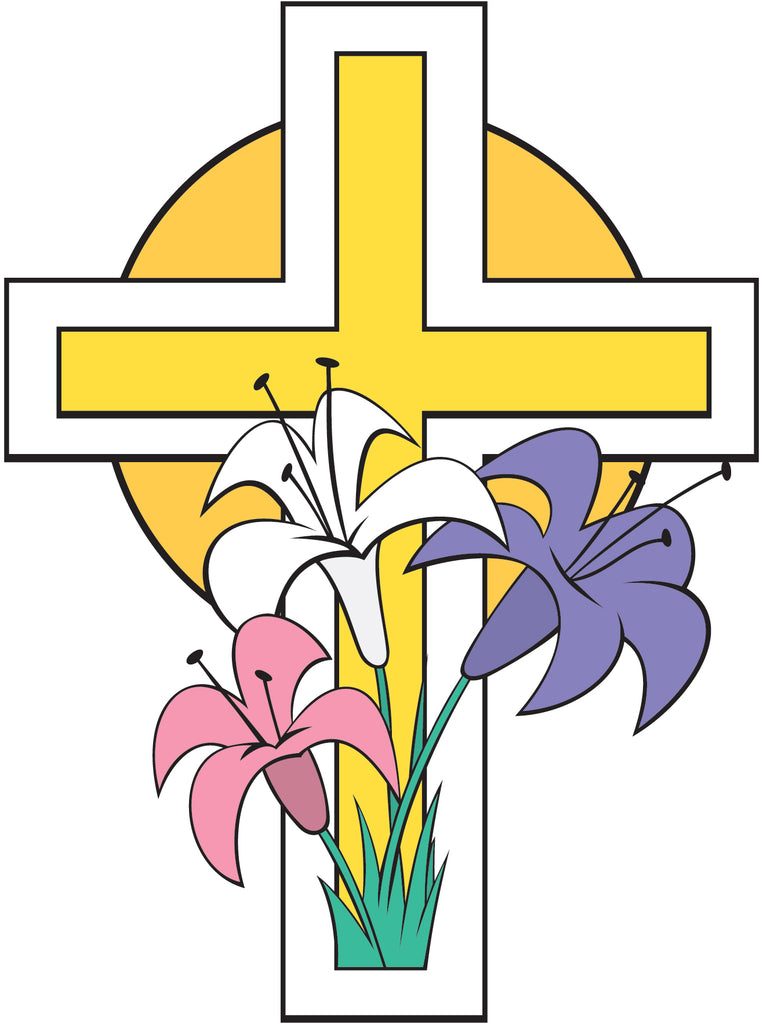 Easter Cross Wall Decal Cutout
