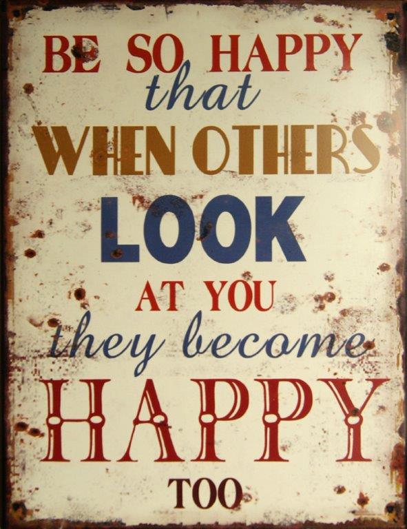 Happy Metal Sign 10"x13"