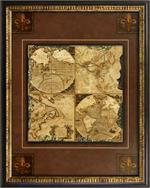 Old World Map Corners Framed Art 25.5"x31.5"