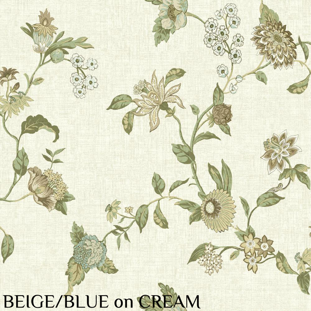 Waverly "Graceful Garden Trail" Beige/Blue Wallpaper