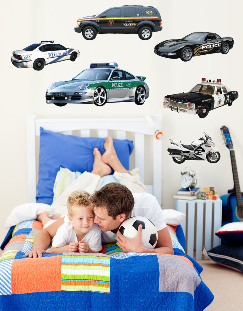Police Multi-Pack Wall Decal Cutouts Installed