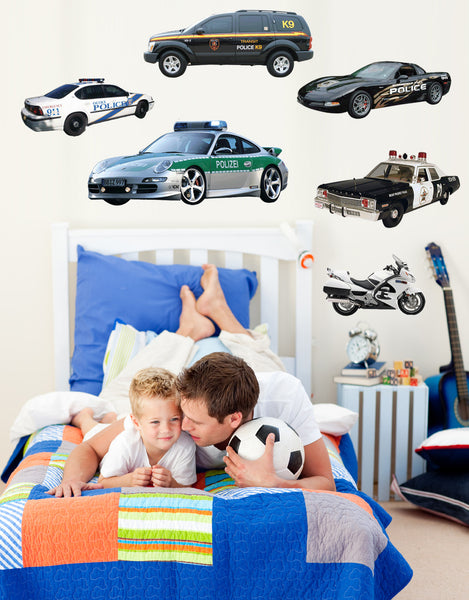 Police Multi-Pack Wall Decal Cutouts Installed