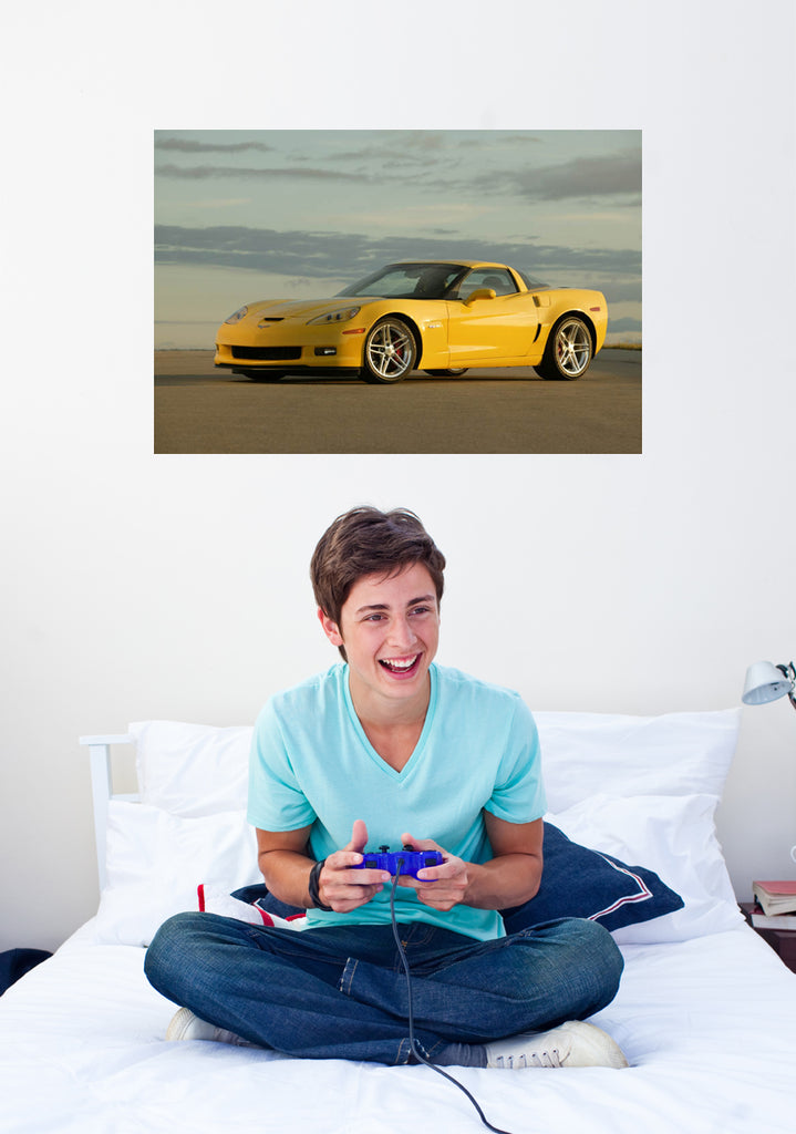Corvette Z06 Wall Decal Poster Installed