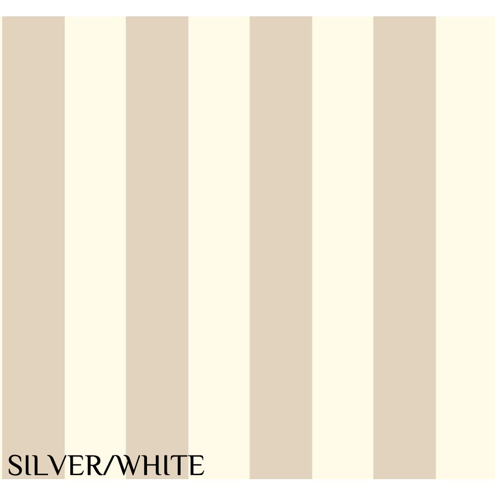 Waverly '3" Wide Stripe' Silver/White Wallpaper