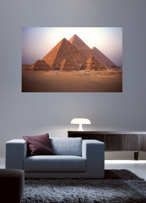 Great Pyramids of Giza Wall Decal Poster Installed