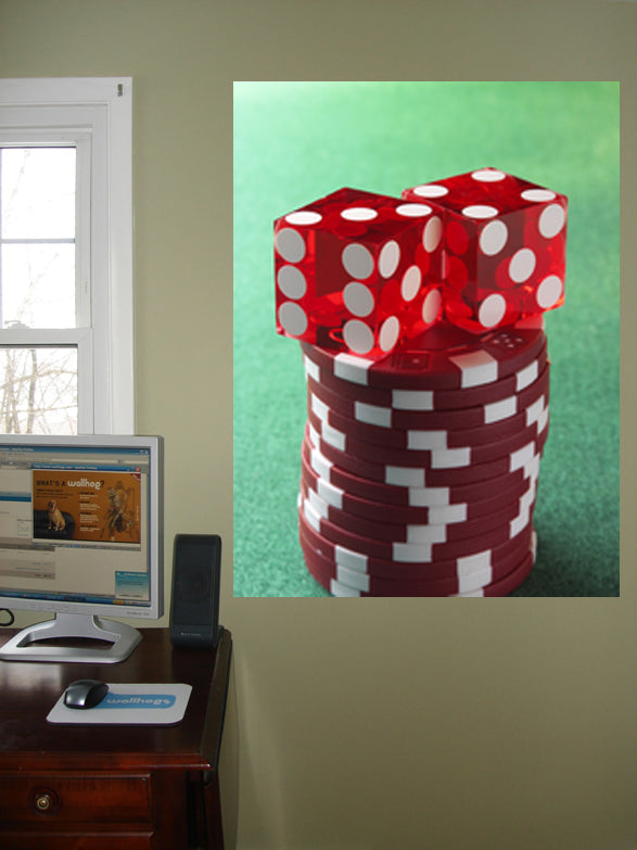 Dice-n-Chips Wall Decal Poster Installed