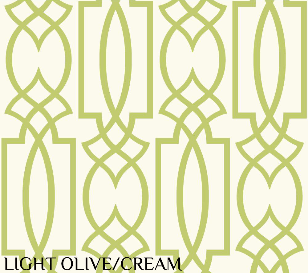Carey Lind Designs "Large Lattice" Light Olive/Cream Wallpaper