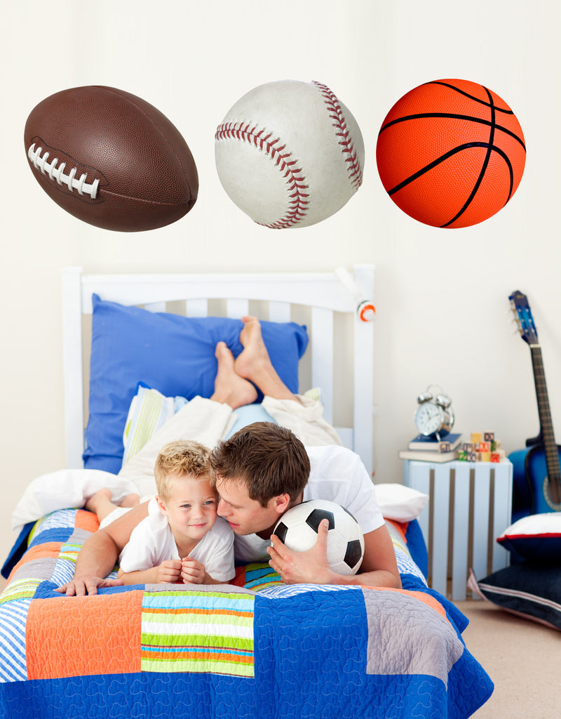 Sports Ball Multi-Pack Wall Decals Installed