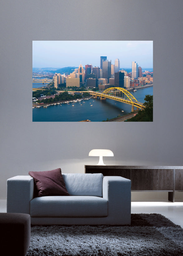 Pittsburgh Wall Decal Poster Installed