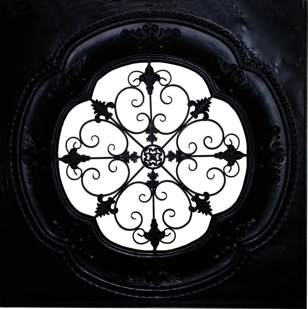 Cutout Center Beige Metal Wall Tile Back