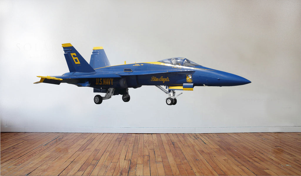 US Navy "Blue Angel" F-18 Hornet Wall Decal Cutout Installed