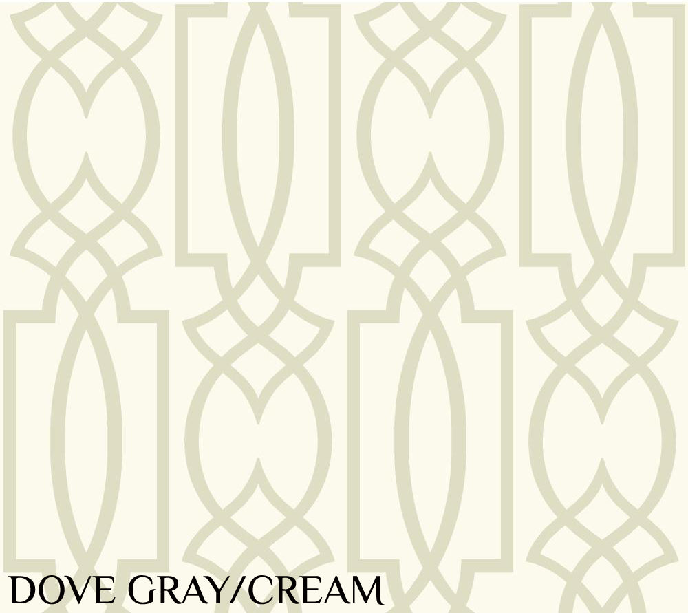 Carey Lind Designs "Large Lattice" Dove Gray/Cream Wallpaper