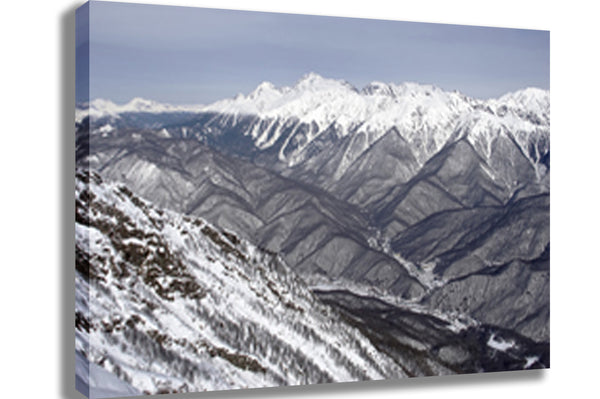 Snowy Mountain Scene Canvas Printed