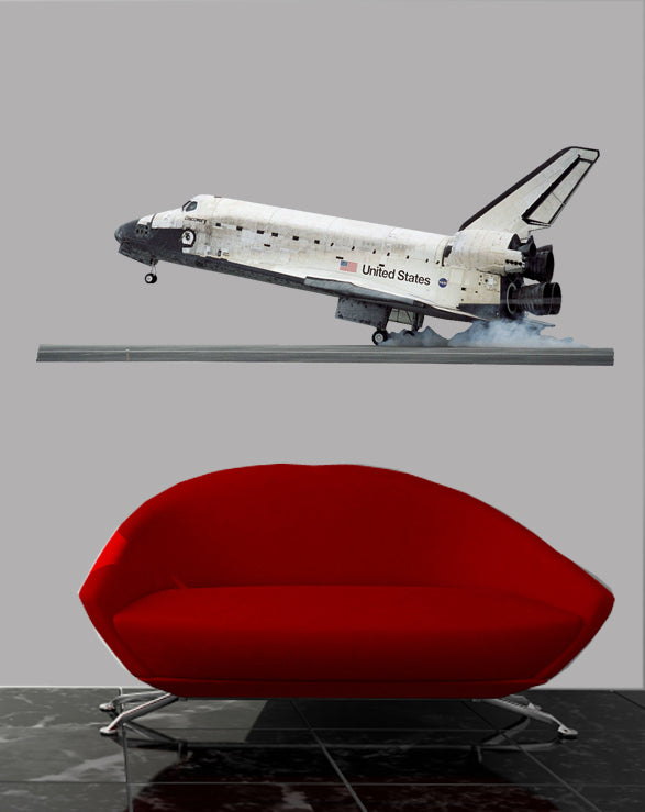 Shuttle Discovery Landing Wall Decal Cutout Installed
