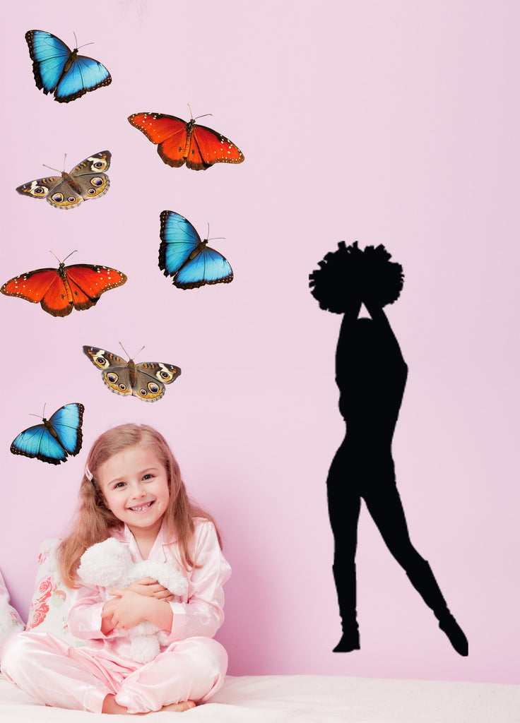 Cheerleader I Silhouette Wall Decal Cutout Installed