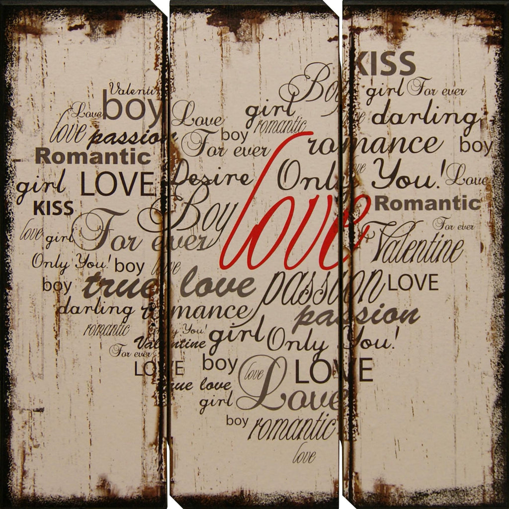 Love Heart Wood Plaque 15.5"x15.5"