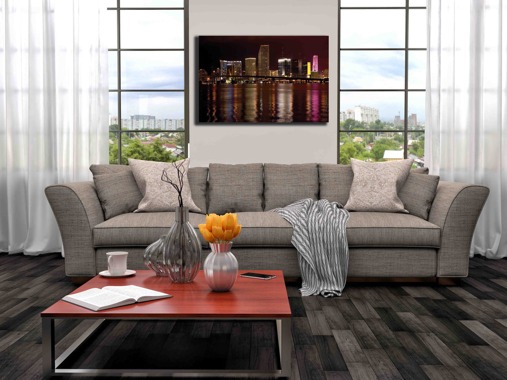 Night Miami Canvas Installed