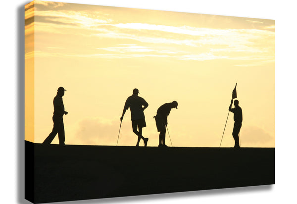 Golf Silhouettes Canvas Printed