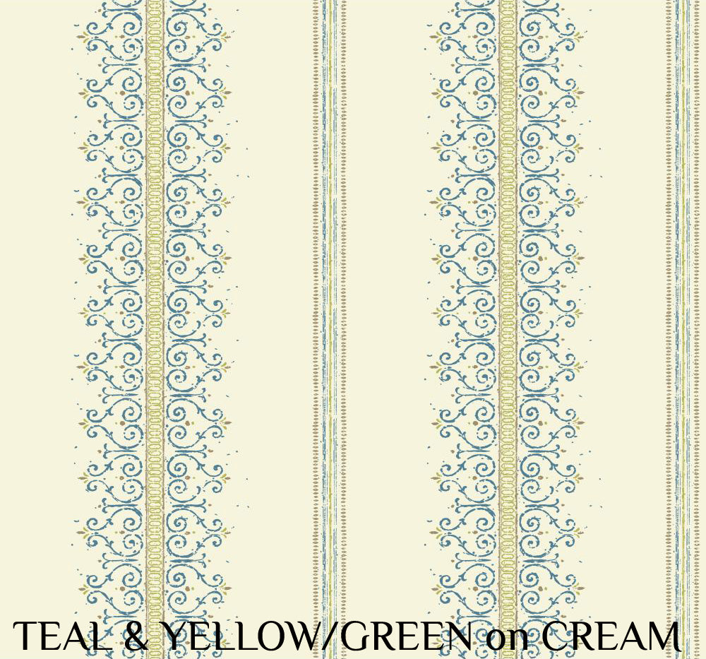 Carey Lind Designs "Radiant Filigree" Teal/Yellow Green Wallpaper
