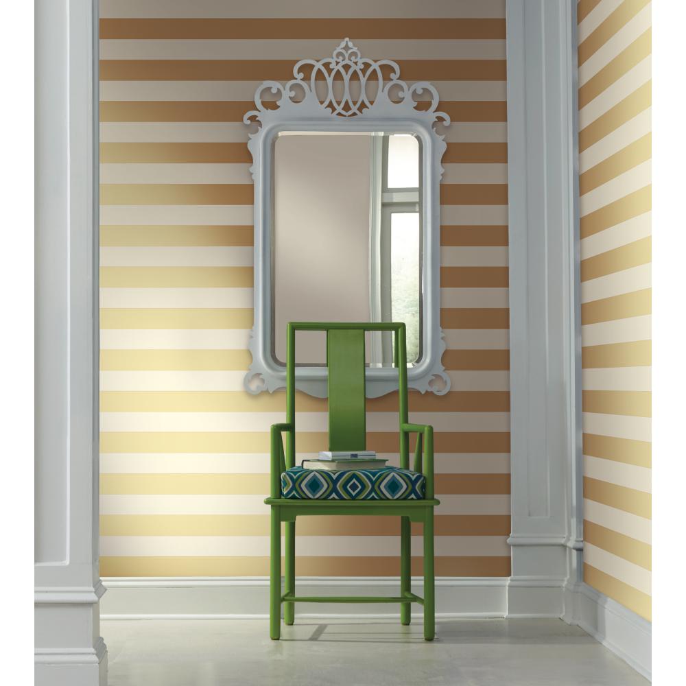 Waverly '3" Wide Stripe' Wallpaper Installed