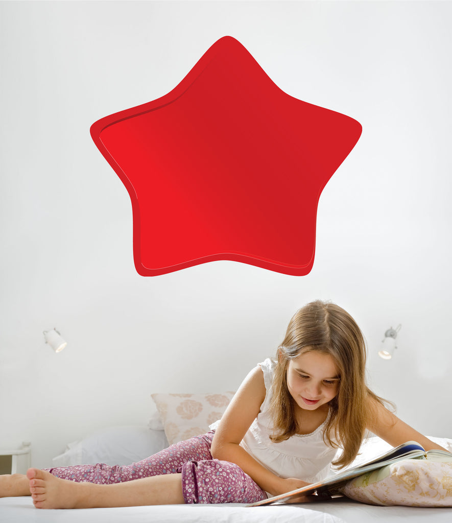 Large Red Soft Star Wall Decal Cutout Installed