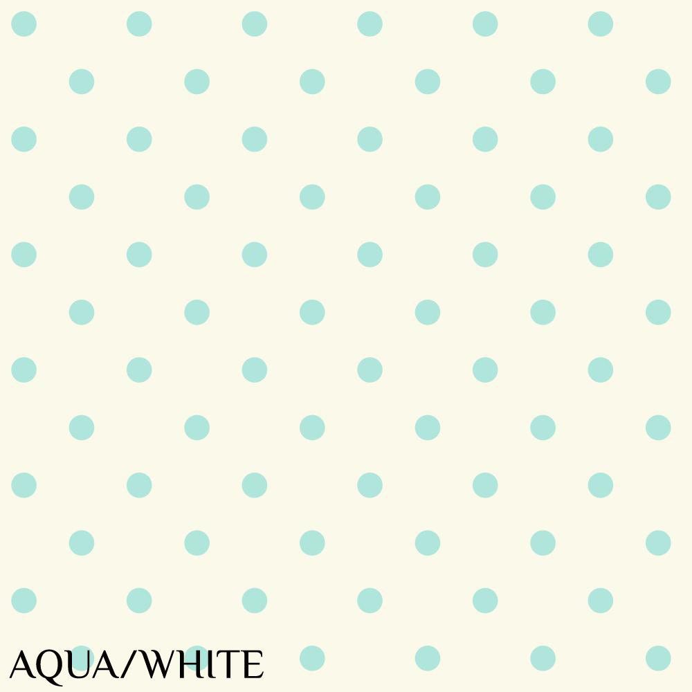 Waverly "Circle Sidewall" Aqua/White Wallpaper
