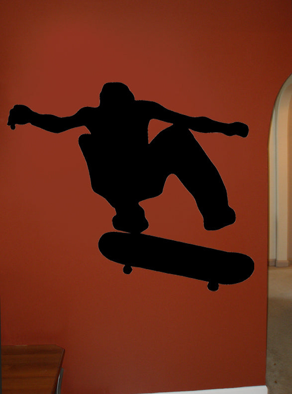Skateboard Silhouette I Wall Decal Cutout Installed
