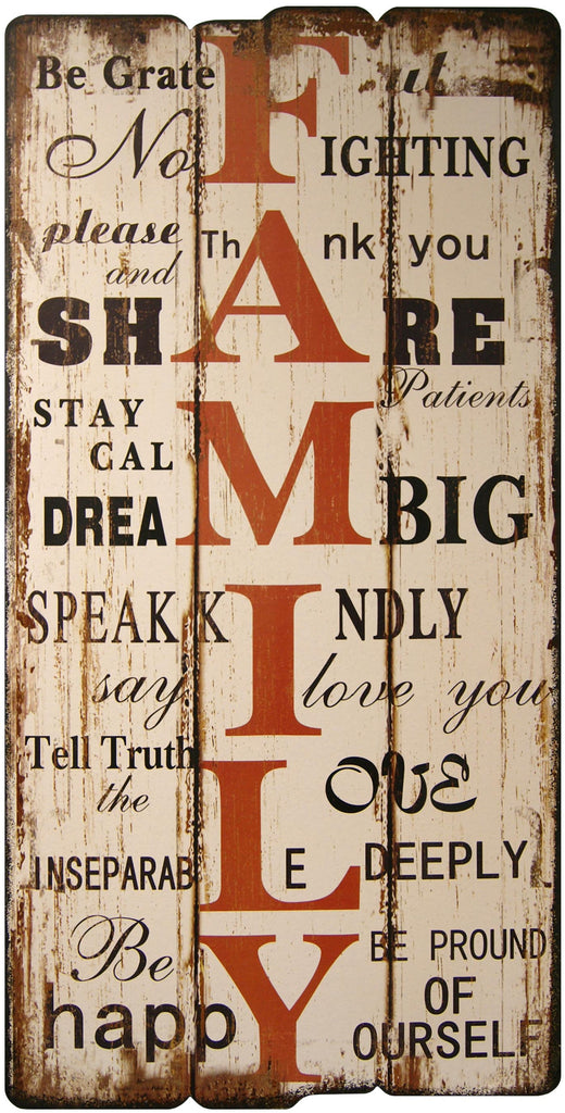 Family Wood Plaque 16"x32"