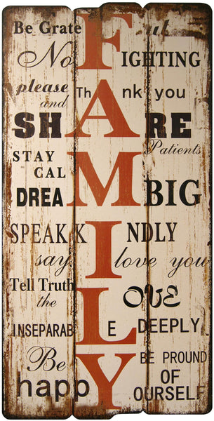 Family Wood Plaque 16"x32"