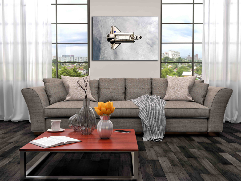 Orbiting Endeavor Canvas Installed